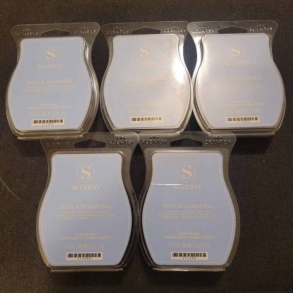 New Scentsy Mist & Magnolia Lot Of‎ 5 Wax Bars New
